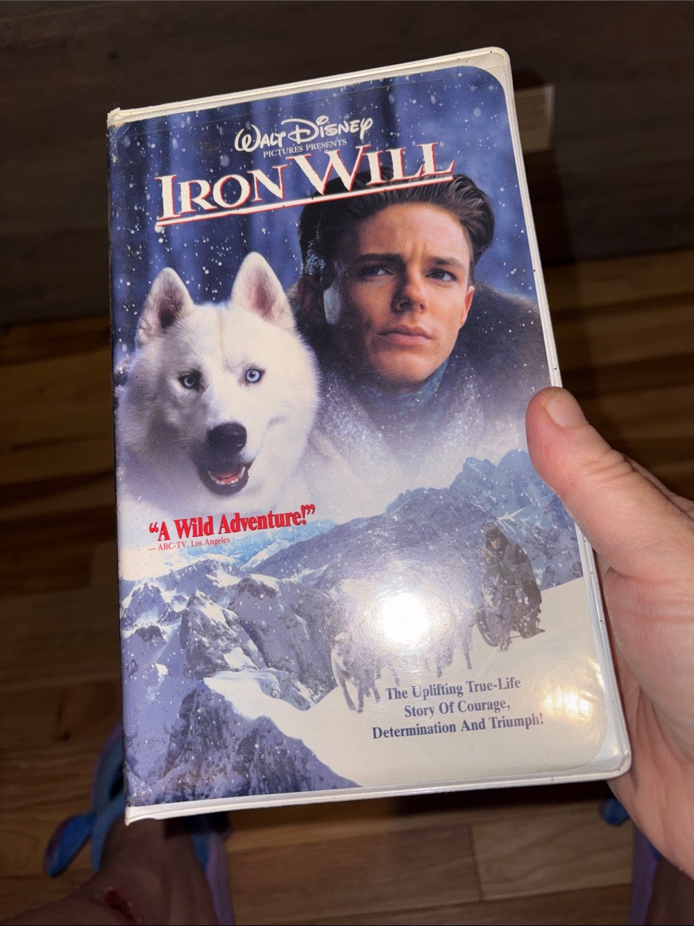 Walt Disney Iron Will Dog-Themed VHS Cover - White/Blue